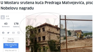 Srušena Matvejevićeva kuća